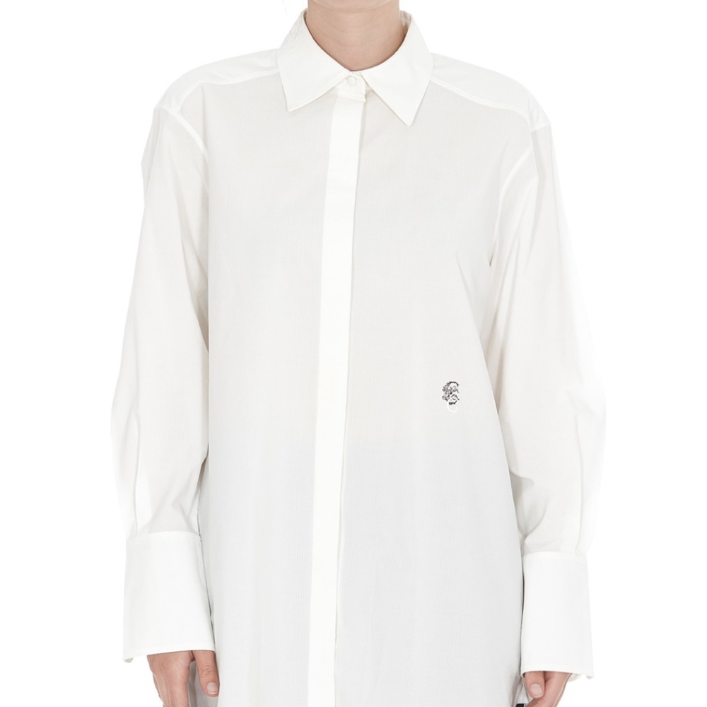 Chloe Striped Long Shirt with Logo